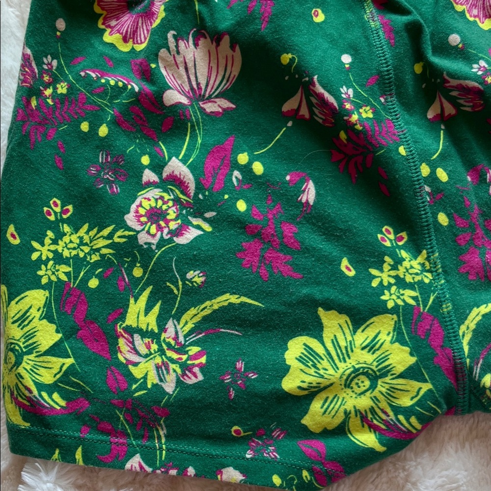 Free people movement Floral Green and Yellow Women's athletic Shorts - Picture 12 of 15